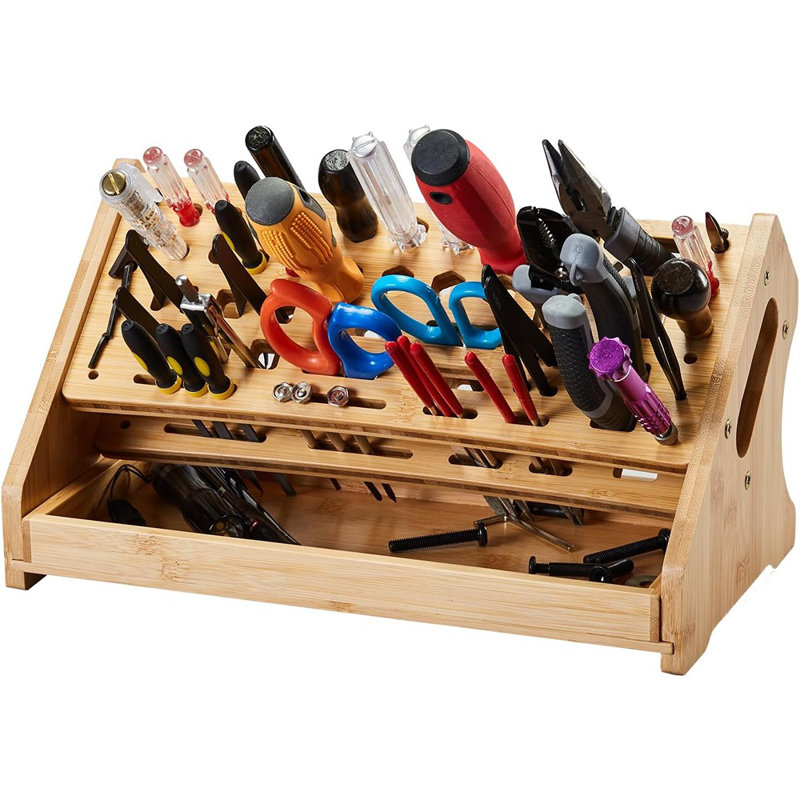 WFX Utility™ Bamboo Screwdriver Organizer Rack Desktop Hand Tool